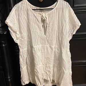 American Eagle Outfitters White Blouse with Tie Detail